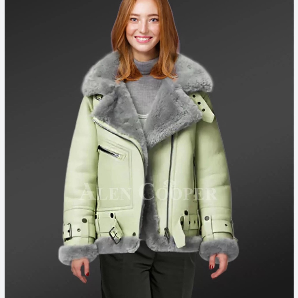 Alen Cooper Women's Gray Leather Jacket